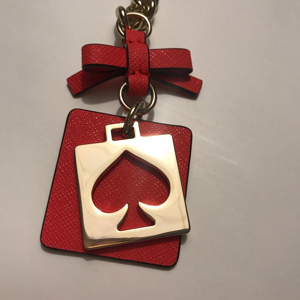 NWT Kate Spade Keychain Gold + Coral / Watermelon